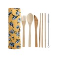 Set de couverts en bambou - Fleurs
