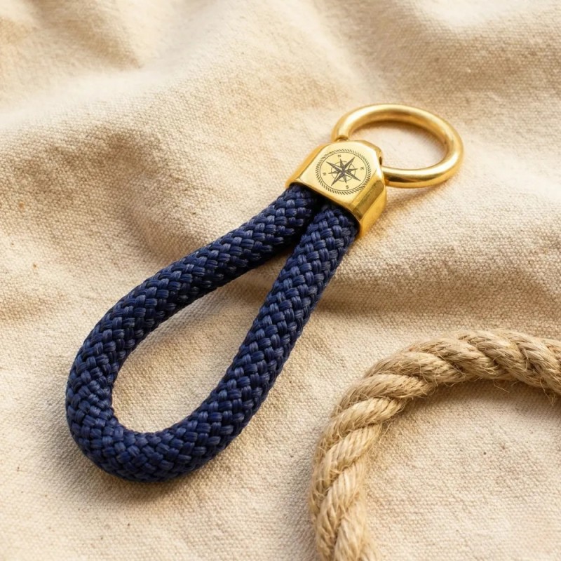 Goldblau – Eleganter Schlüsselanhänger im maritimen Stil