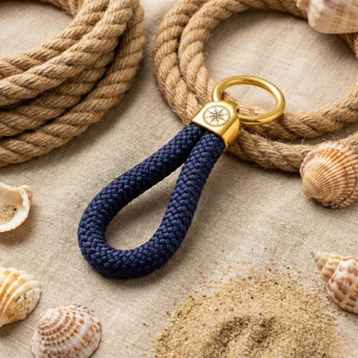 Gold Blue - Elegant Nautical-Style Keyring