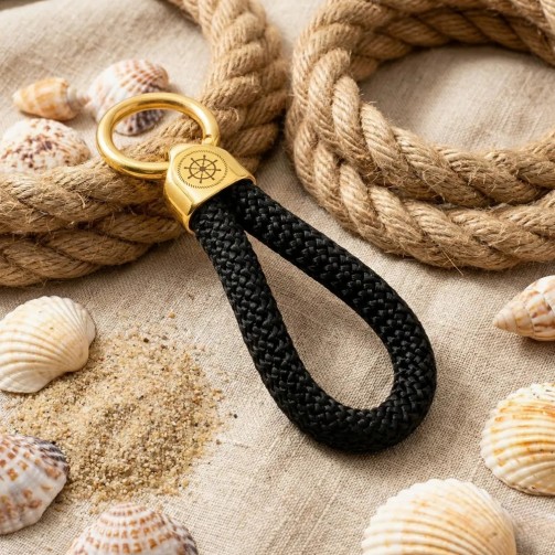 Nero Oro - Elegante Portachiavi in ​​Stile Nautico