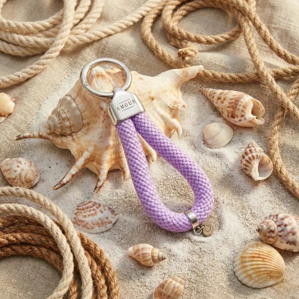 Purple - Nautical Silver Keyring