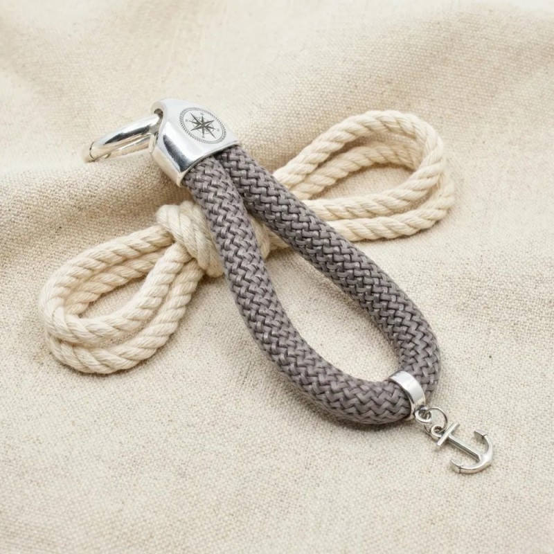 Brown - Nautical Silver Keyring