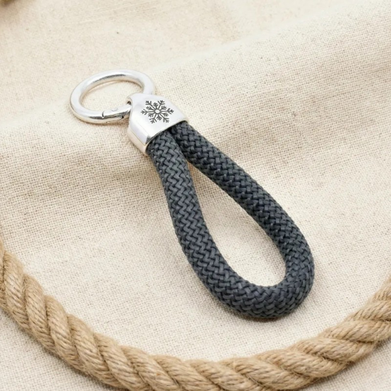 Grey - Nautical Silver Keyring