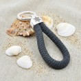 Grey - Nautical Silver Keyring