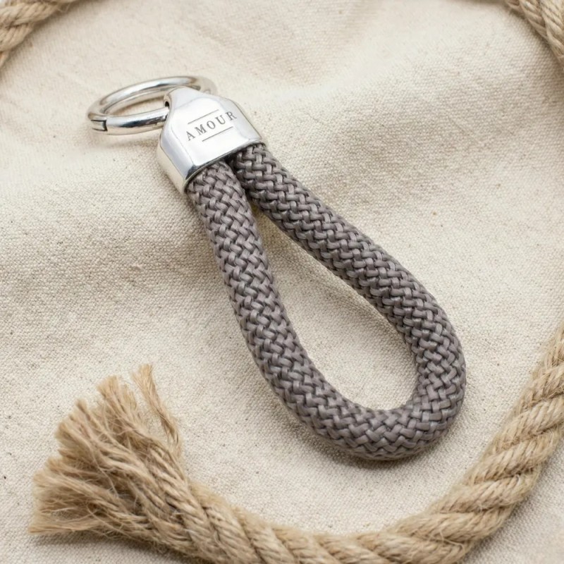 Brown - Nautical Silver Keyring