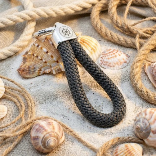 Grigio - Portachiavi in ​​argento stile nautico