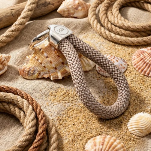 Brown - Nautical Silver Keyring