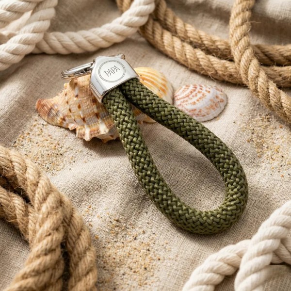 Green - Nautical Silver Keyring