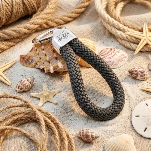 Grigio - Portachiavi in ​​argento stile nautico