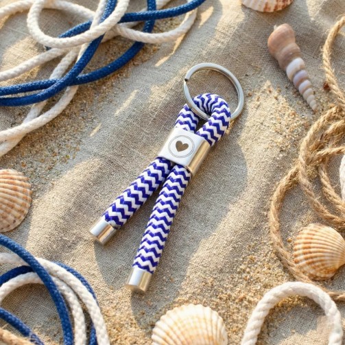 Blue and White - Nautical Keyring