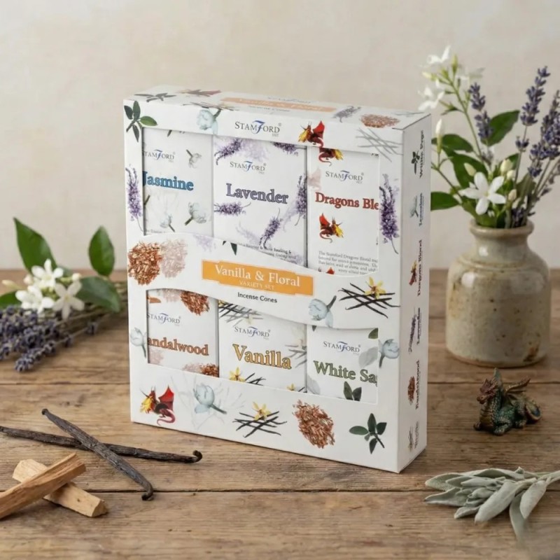 Vanille et Floral - Assortiment cônes d’encens à reflux