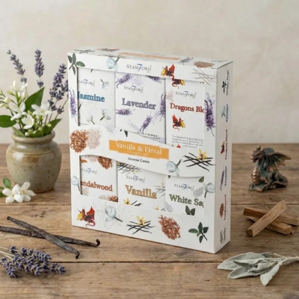 Assortimento di coni di incenso a riflusso Vaniglia e Floreale