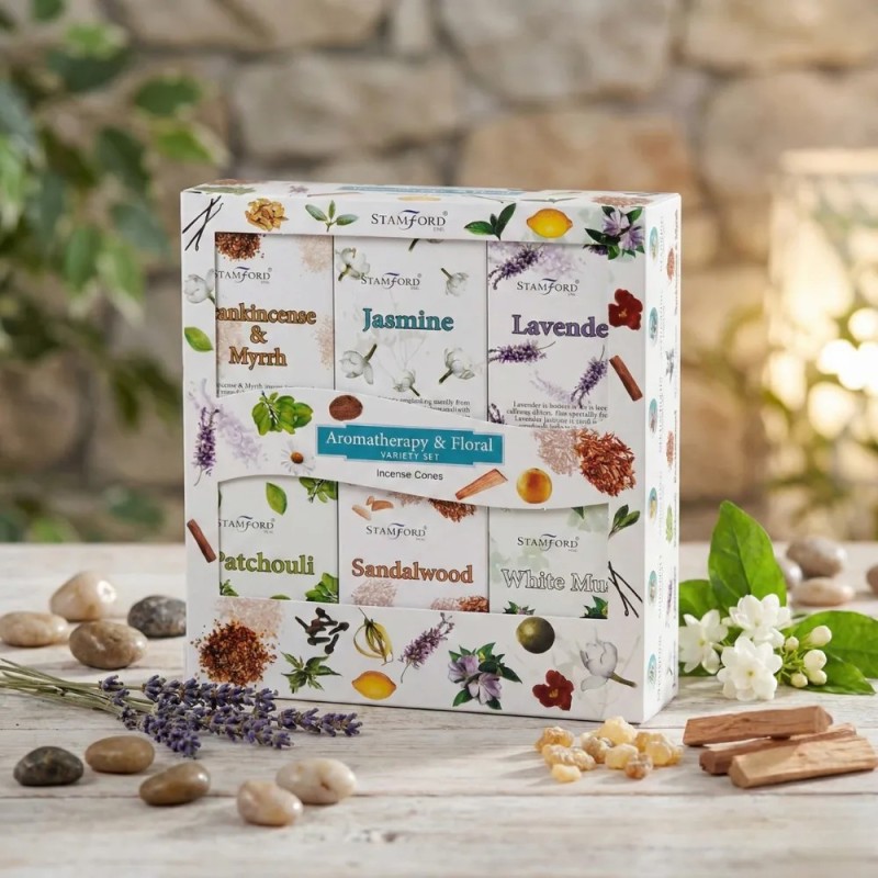 Aromatherapie & Blumen – Backflow-Räucherkegel-Sortiment