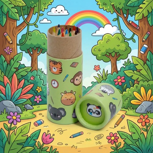 Animaux sauvages - Pot à crayons de couleur