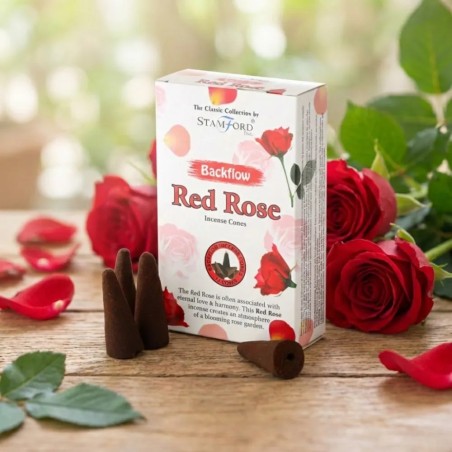 Rückfluss-Räucherkegel - Rote Rose - Gecodart
