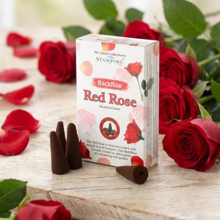 Coni di incenso a riflusso - Rosa rossa - Gecodart