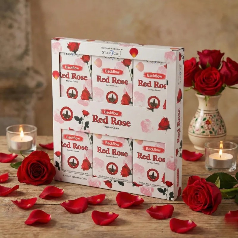 Red Rose - Backflow Incense Cones x6