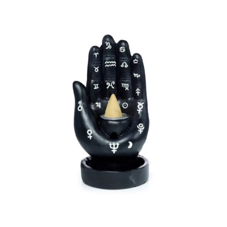 Räucherstäbchenhalter mit Rückfluss - Hand Mantra Tarot - Gecodart