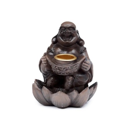 Räucherstäbchenhalter mit Rückfluss - Buddha Glücksbringer - Gecodart