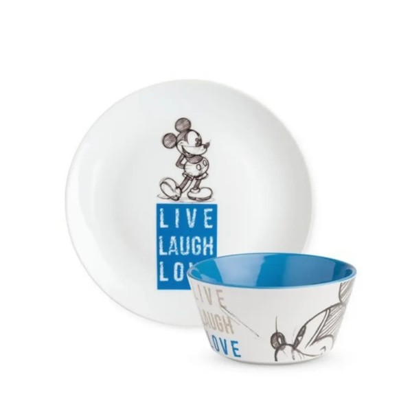Mickey Mouse Bowl + Plate Set - Blue