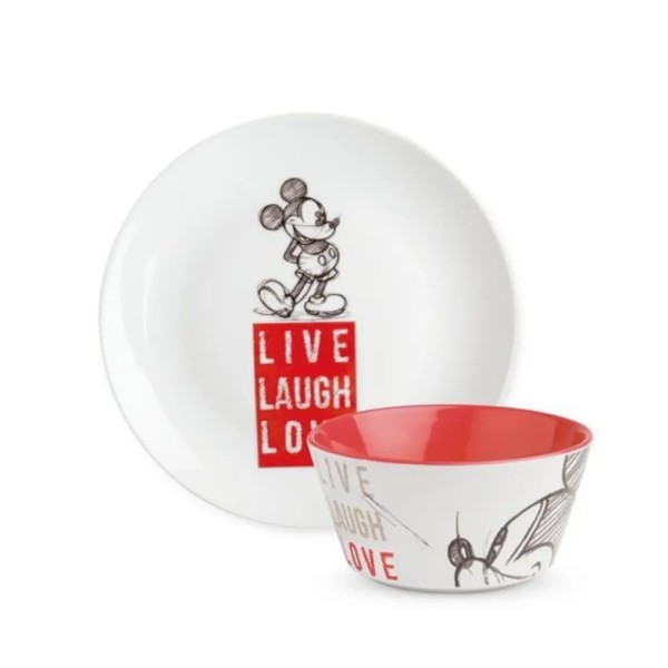 Set ciotola + piatto Mickey - Colore rosso