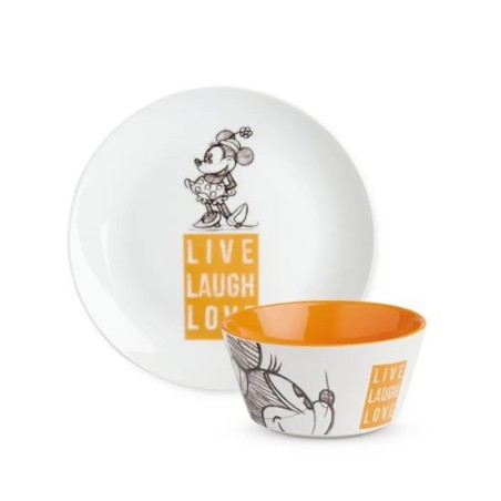 Set ciotola + piatto Minnie - colore arancione