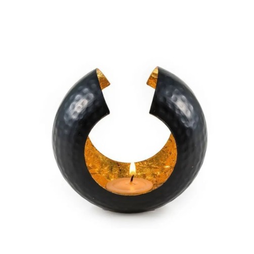 Decorative Tealight Holder - Gold Metal Design