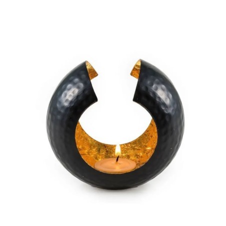 Decorative Tealight Holder - Gold Metal Design