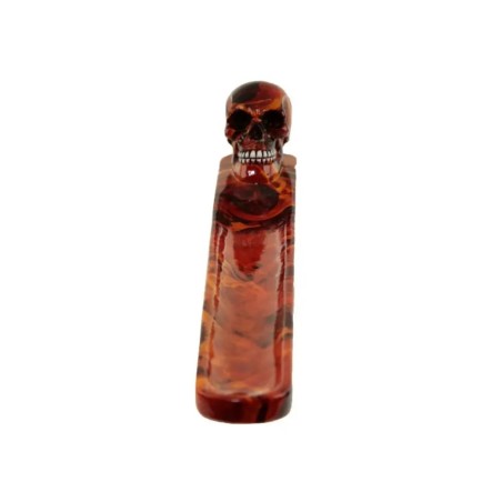 Totenkopf mit Flammenmarmor-Effekt - Räucherstäbchenhalter