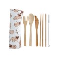 Set de couverts en bambou - Chien carlin
